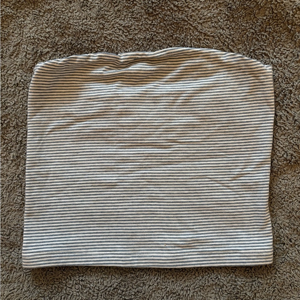 Brandy Melville Blue and White Striped Top